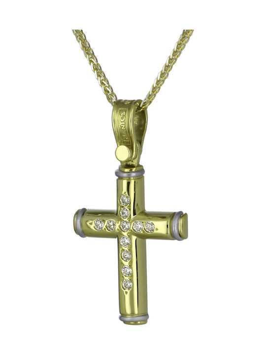 Triantos Femeiesc Aur Cruce 14K