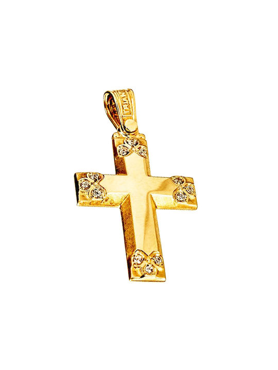 Triantos Femeiesc Aur Cruce 14K