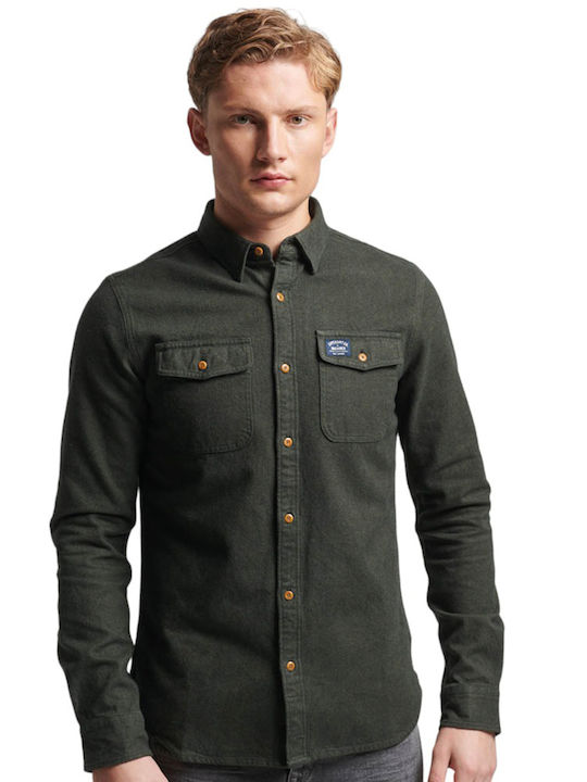 Superdry Ovin Trailsman Men's Shirt Long-sleeved Flannel LO3 GREEN