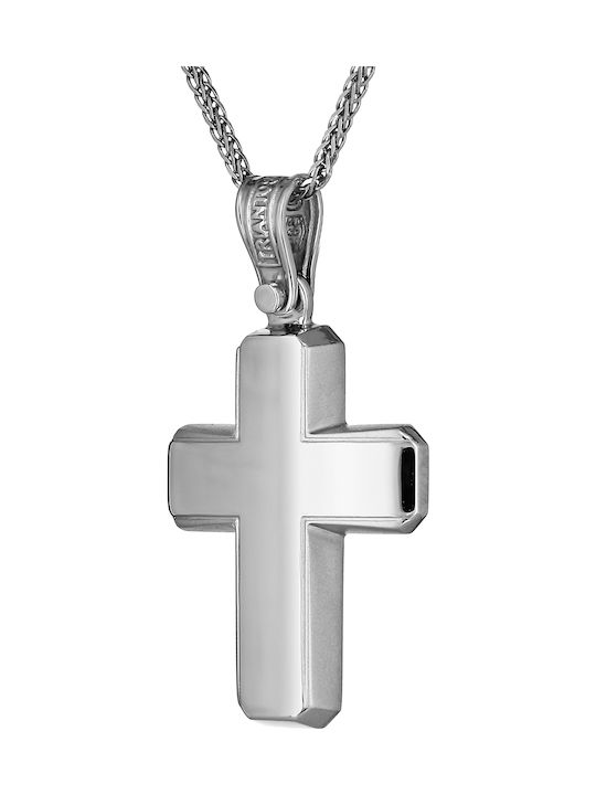 Triantos Men's White Gold Cross 14K