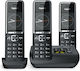 Gigaset Comfort 550A Ασύρματο Τηλέφωνο Trio με Ελληνικό Μενού Μαύρο