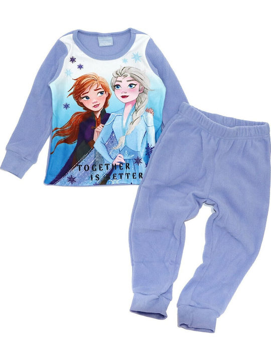 Disney Детска пижама Зимна Поларена Lilac Frozen