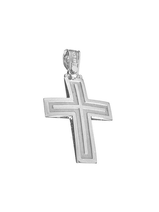 Triantos Men's White Gold Cross 14K