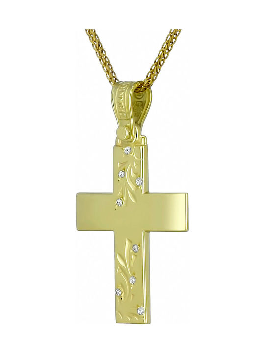 Triantos Femeiesc Aur Cruce 14K