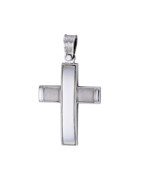 Triantos Men's White Gold Cross 18K