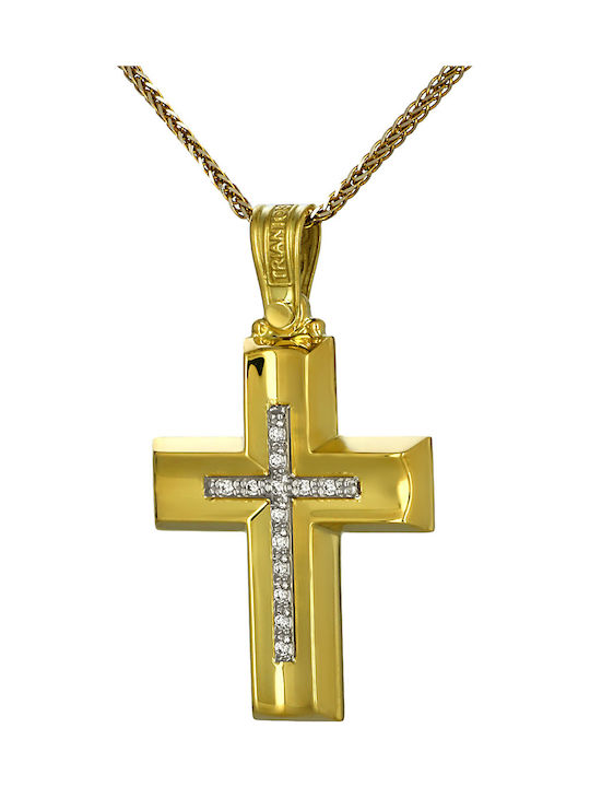 Triantos Femeiesc Aur Cruce 14K