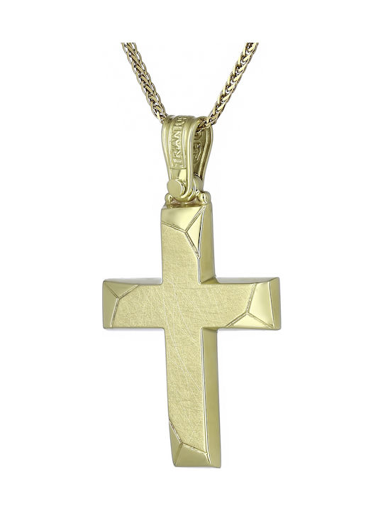 Triantos Herren Gold Kreuz 14K