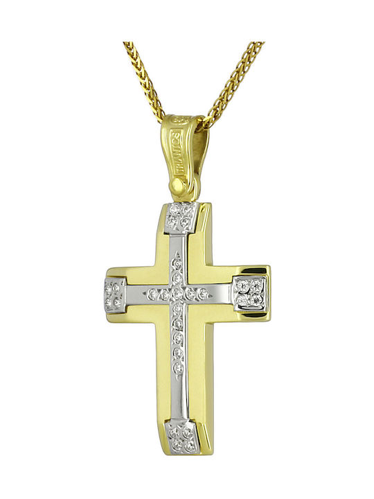 Triantos Femeiesc Aur Cruce 14K