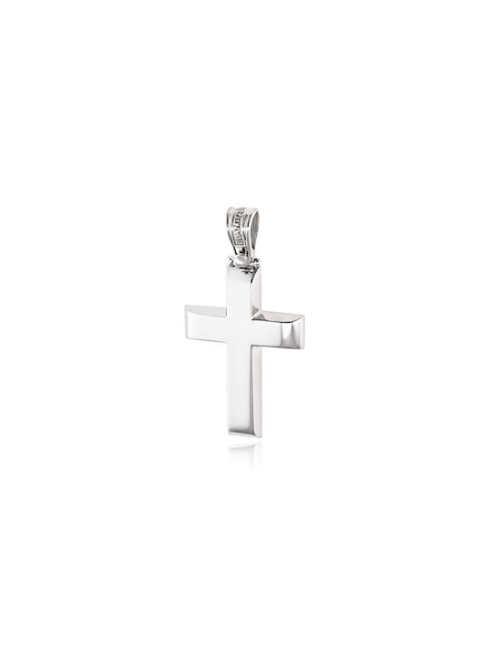 Triantos Men's White Gold Cross 14K