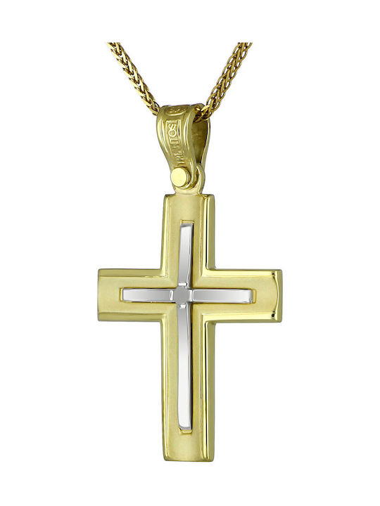 Triantos Herren Gold Kreuz 14K