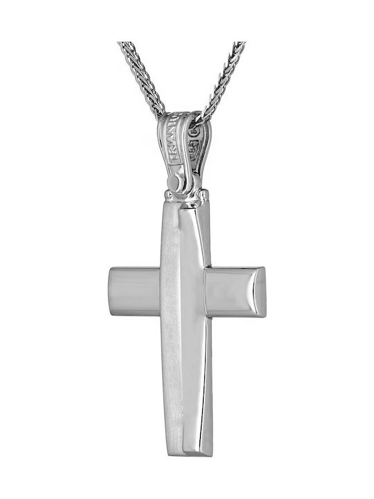 Triantos Men's White Gold Cross 14K