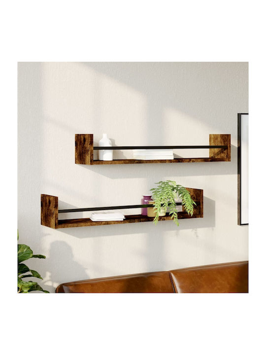 Shelves Wall Smoky Oak 2pcs 80x16x14cm