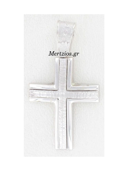 Mertzios.gr Weißgold Kreuz 14K