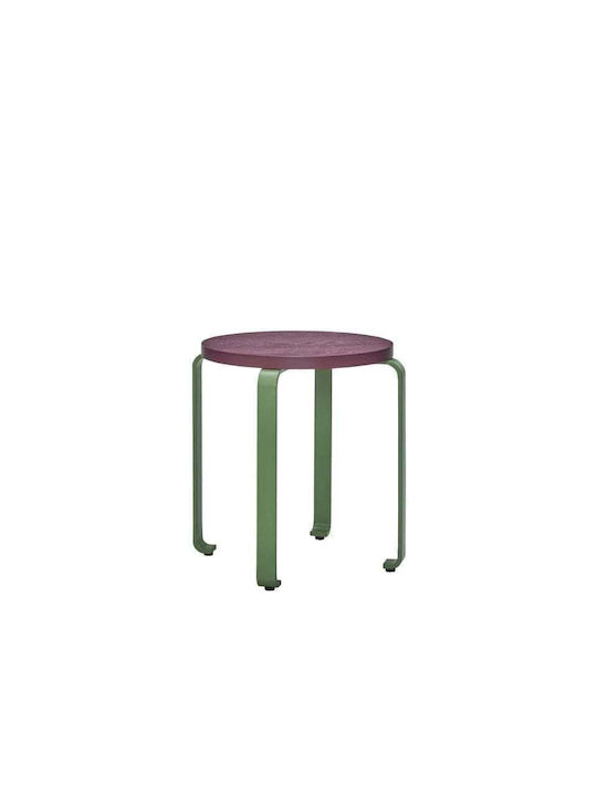 Stool For Kitchen Wooden Smile Magenta / Green 46x46x46.5cm