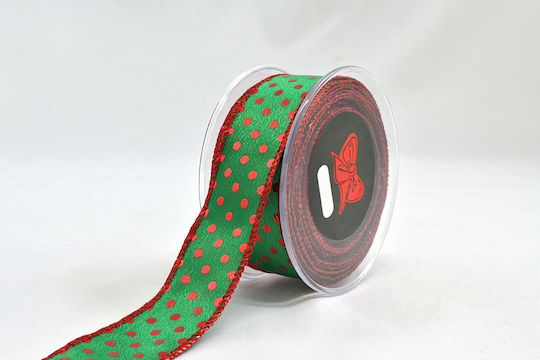 LiebeQueen Stoff Band Polka Dot Grün 9meters mit Breite 38mm