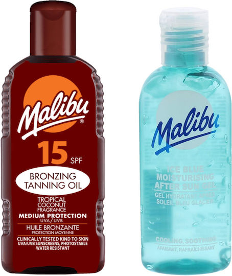 Malibu Σετ με After Sun & Λάδι Μαυρίσματος SPF15 2τμχ