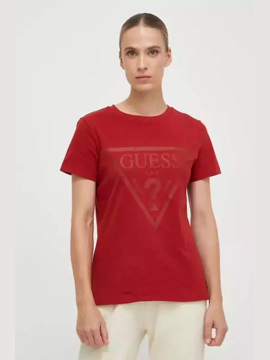 Guess Adele Ss Damen T-shirt Rot