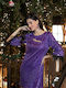 RichgirlBoudoir Midi Evening Dress Wrap Purple