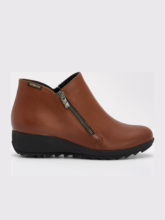 Mephisto Leder Stiefeletten Damen Braun