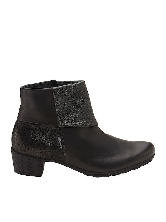 Ghete dama din piele Ankle Boots Negru