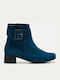 Ghete Dama de Piele Ankle Boots Albastru