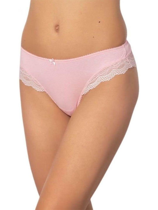 Norddiva Cotton Women's Slip with Lace Rose