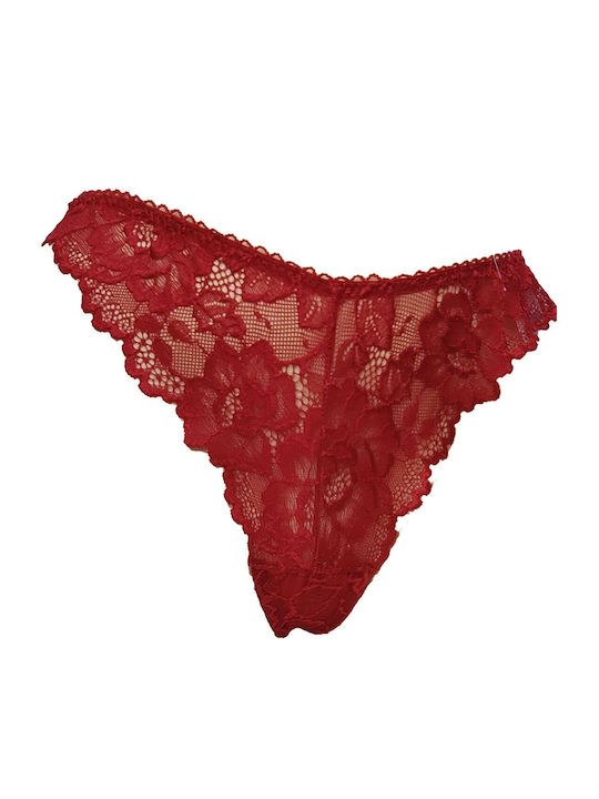 Fontana di Vita Women's Slip with Lace Red