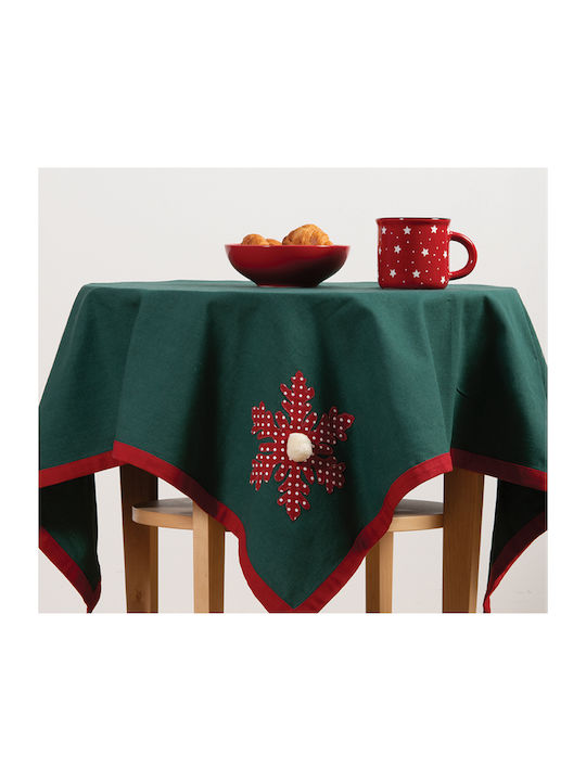 Nef-Nef Homeware Snowflake Weihnachts- Tischtuch Stoff B100xL100cm. 1Stück 034601