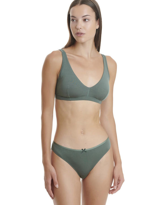 Walk Bamboo Γυναικείο Slip με Δαντέλα Πράσινο