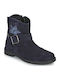 Leather Kids Boots Navy Blue