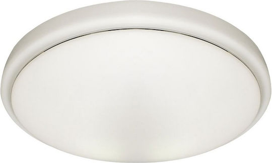 Eko Light Πλαφονιέρα Οροφής Μπάνιου Λευκή με Ενσωματωμένο LED