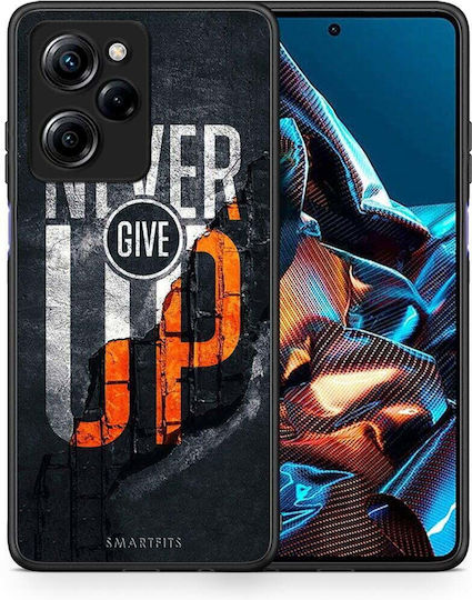Smartfits Never Give Up Umschlag Rückseite Schwarz (Poco X5 Pro) A00_SM1-XI-POCX5PR5G_NEVERGIVEUP