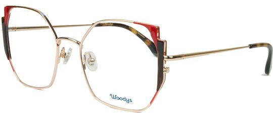 Woodys Barcelona Peretti Women's Butterfly Prescription Eyeglass Frame Gold PERETTI-02-53