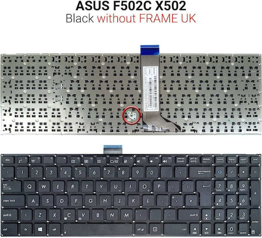 Asus Πληκτρολόγιο Laptop για Asus χωρίς Πλαίσιο και Διάταξη Αγγλικά (UK) σε Μαύρο χρώμα K551