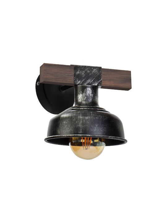 Eko Light Vintage Φωτιστικό Τοίχου με Ντουί E27 Μαύρο