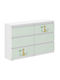 Comodă pentru copii Verde / Alb cu 6 sertare 120x30x77buc