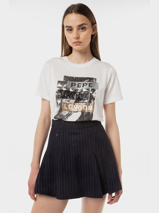 Pepe Jeans 'catrina' Γυναικείο T-shirt Λευκό