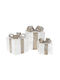 Vintage Lovers Christmas Metal Figure Box White 3pcs