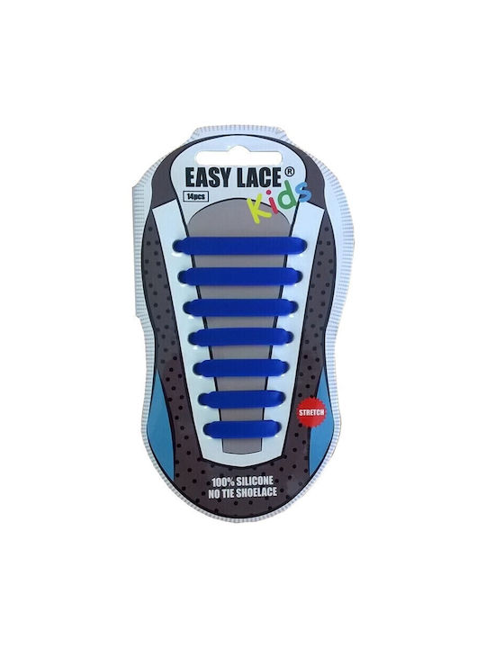 Easy Lace Shoelaces Blue 14pcs