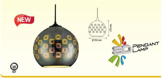 Horoz Electric Hängelampe Silber mit Fassung E27 25cm.