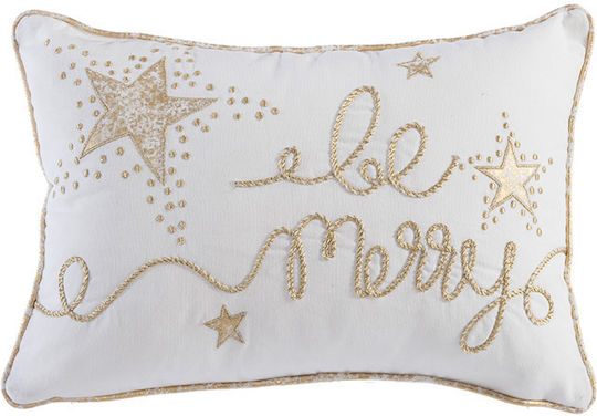 Nef-Nef Homeware Christmas Decorative Pillow Rectangular White 30x45cm