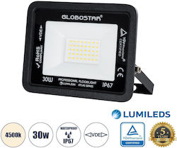 GloboStar Atlas Wasserdicht LED Flutlicht 30W Natürliches Weiß 4500K IP67
