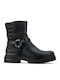 Courtney Moto Women's Ankle Boots with Medium Heel Black