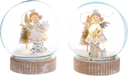 Georgiou De Crăciun De sticlă Figurină Lungime 9.5cm. 2buc