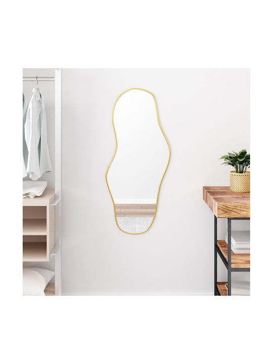 vidaXL Rectangular Wall Mirror Gold with Glass Frame