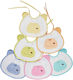 Bunny Bebe Bib Fabric with Lace Band Multicolored 6pcs