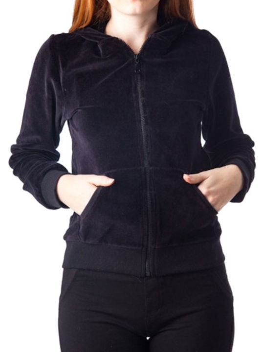 Paco & Co Women's Sweatshirt Jacket Velvet Hood...