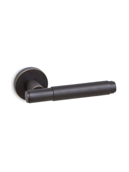 Convex 1735 Front Door Matte Lever with Rosette for Both Sides Placement Ματ Μπρονζέ Pair 1735RAYS77S77