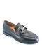 Leather Women's Loafers in Black Color