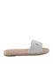 Women's Flat Sandals in Silver Color